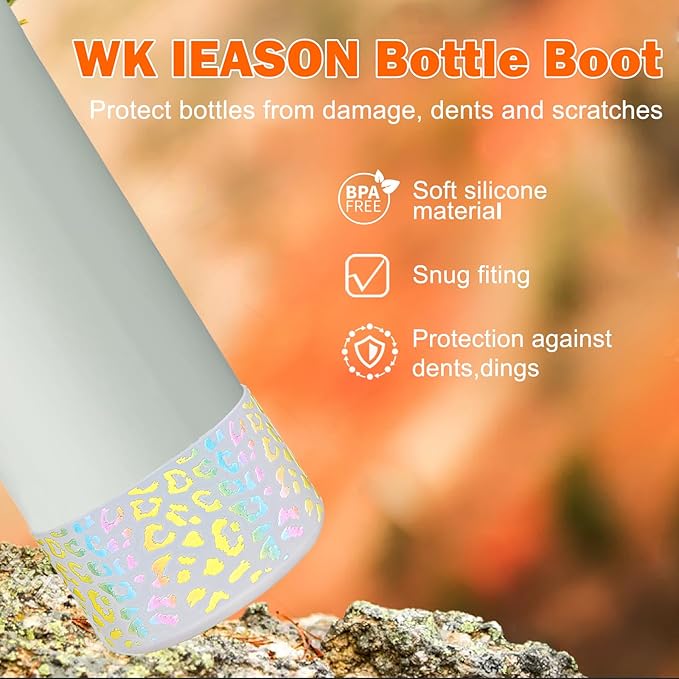 WK IEASON 2Pcs Silicone Boot for Owala Water Bottle, Protective Flask Bottom Cover Base for Owala FreeSip Twist and Flip Flask Water Bottle Accessories-3.56inch Bottom Diameter