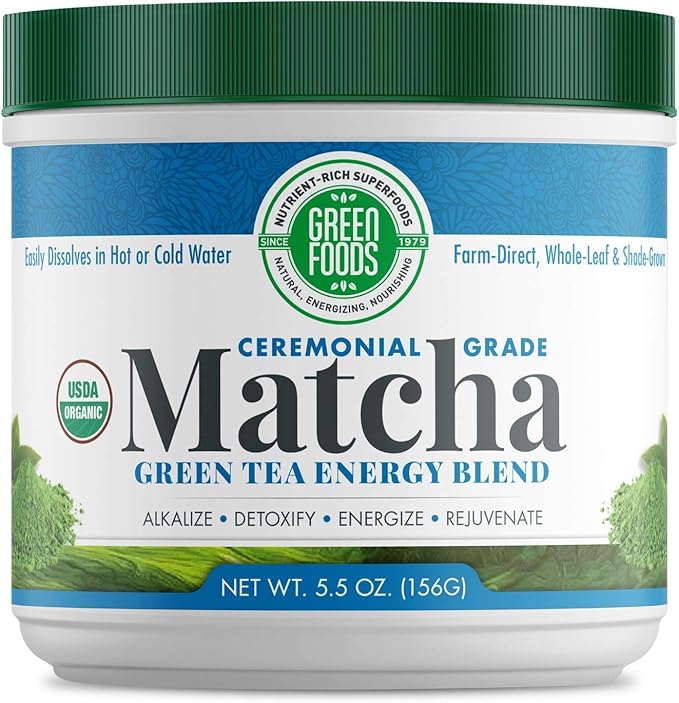 Green Foods Organic Ceremonial Grade Matcha Green Tea from Japan 5.5oz