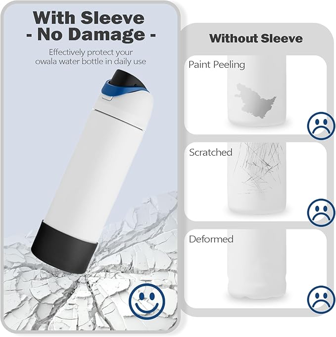 2PCS Silicone Boot for Owala 24oz FreeSip Water Bottle, Anti-Slip Scratch-Resistant Bottom Sleeve, Protective Sports Bottles Accessories, BPA-Free