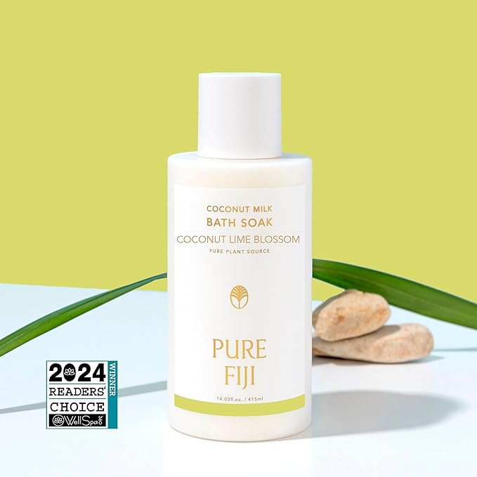 Pure Fiji Coconut Milk Bath Soak, Coconut Lime Blossom (14oz/415ml)