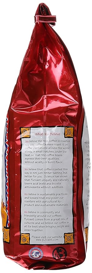 Puroast Low Acid Coffee Whole Bean | Lost Art Whole Bean | Medium Roast | High Antioxidants & High pH |No Bitter Aftertaste | Reduced Heartburn & GERD | Suitable for Cold Brew - 2.2 LB