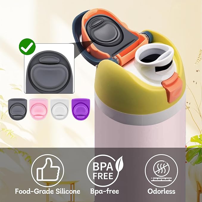 4 Pcs Replacement Stopper Compatible with Owala FreeSip 16oz 32oz,Water Bottle Top Gasket Lid for Owala 16/19/24/32/40oz Seal Mouth Cap Silicone Stopper Parts Insert Accessories(4 Colors 2)
