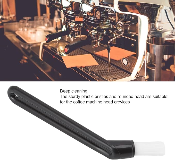 Coffee Machine Cleaning Brush,Curved Handle Nylon Brush,for Grinder Machine,Black Grinder Cleaning Brush