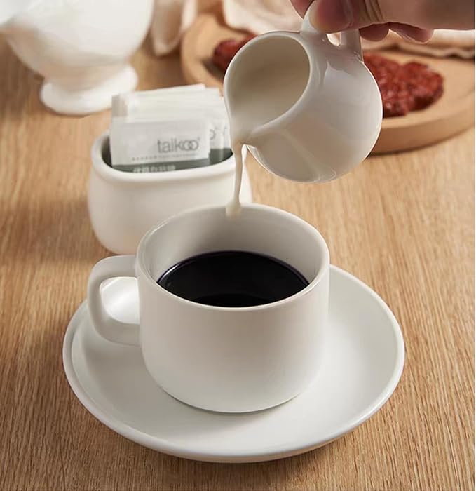 12 Pack 3 Oz Mini Ceramic Creamer Pitcher, Small Porcelain Syrup Pitcher Coffee Creamer Dispenser with Handle for Milk Sauce Coffee Tea Salad Dressing Cream, White