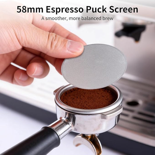 3 Pcs 58mm Espresso Puck Screen - 0.2mm Ultra Thin Espresso Puck, Stainless Steel Reusable Coffee Filter, Compatible with Espresso Machine 58mm Portafilter Basket