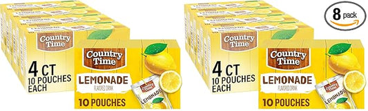 Country Time Lemonade Flavored Drink Pouches, 40 ct Pack (2 Boxes of 10)
