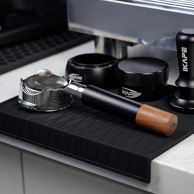 IKAPE 58mm Bottomless Naked Portafilter, Black - Compatible with E61,Rocket,Sanremo,Slayer,Flair 58,ECM,etc.Espresso Machines(20g Basket Included)