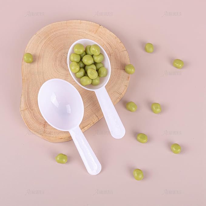AUEAR, 5 Pack White Tablespoon Coffee Scoop Plastic Measuring for Fruit Powder Seed Spices