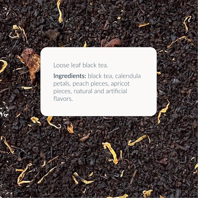 Osmans Peach Apricot Black Tea – Premium Loose Leaf, Fruity & Bold Blend, 3oz