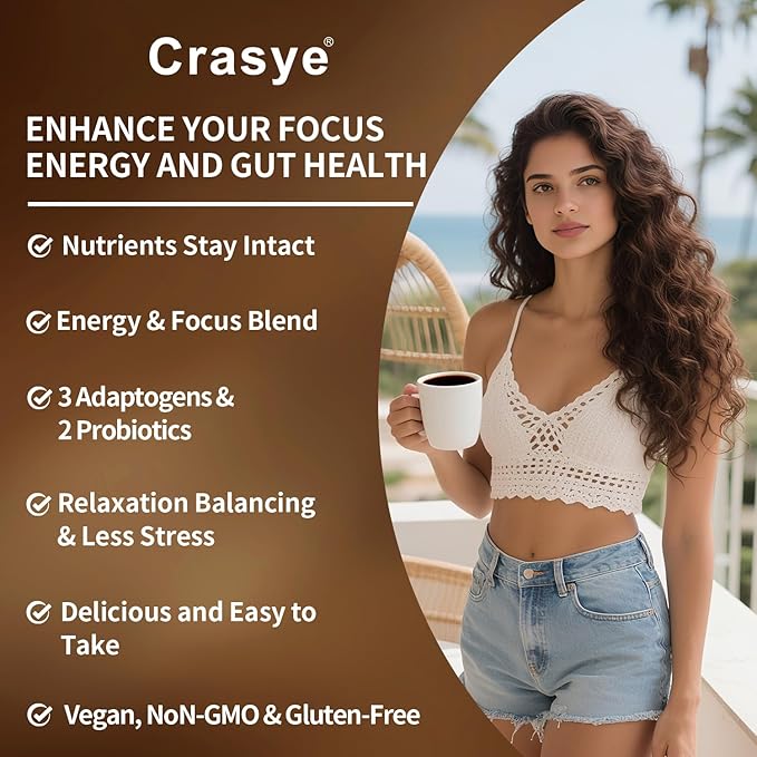 Organic Low Caffeine Mushroom Coffee 11 Superfood Instant Mushrooms Coffee with Ashwagandha, Shilajit, Lion's Mane, Reishi, Chaga & Collagen Arabica Coffe Powder Ground for Focus, Energy, Digestion and Immunity 30 Servings Cafe De Hongos