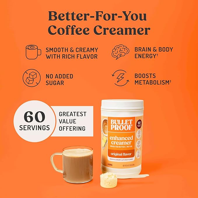 Bulletproof Original Creamer, 29.6 Ounces, Keto Coffee Creamer with MCT Oil and Grass-Fed Butter, Value Offering, Packaging May Vary