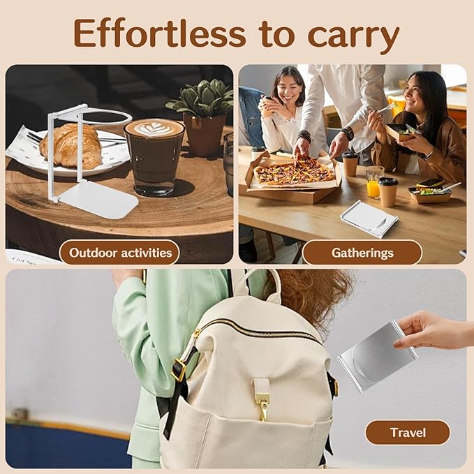 Stand Compatible with Outin Nano – Portable Foldable Coffee Maker Stand with Base, Espresso Machine Holder for Home, Desk, and Travel (Silver)
