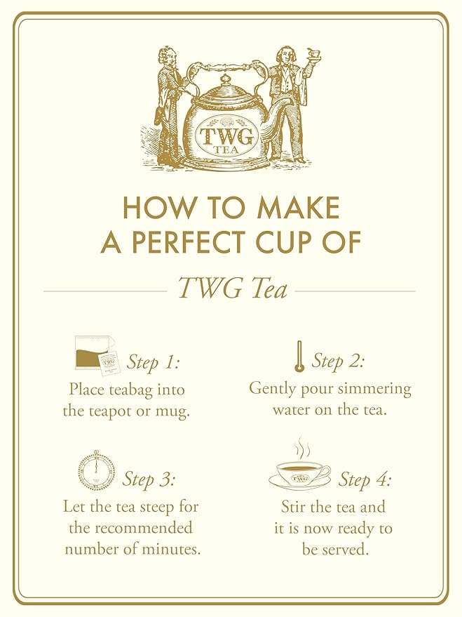 TWG Tea | Moroccan Mint Tea | Green Tea | Spearmint Leaves | 15 Hand Sewn Cotton Tea Bags | Gift Set