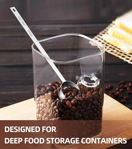 Ugotit 1 Tablespoon Coffee Scoop Set, 304 Stainless Steel Long Handle Measuring Spoons with Engraved TBSP/ML Markings, for Ground Coffee, Protein Powder, Tea, Baking & Supplements, Dishwasher Safe