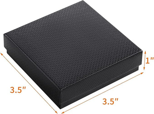 GEFTOL Jewelry Gift Boxes 96 Pack 3.5x3.5x1 Inch Cardboard Jewelry Boxes,Small Gift Boxes for Jewelry Earrings Necklaces Handmade Bangles Bracelets(Black)