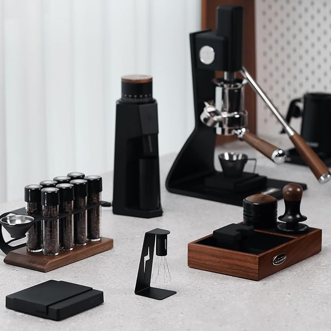 MHW-3BOMBER WDT Tool Espresso Distribution Tool with Magnetic Stand, Adjustable Needle Range, 0.4mm Stainless Steel Needles (8+6 Spare), Anti-Clumping Coffee Stirrer for 51/54/58mm Portafilter, T6126