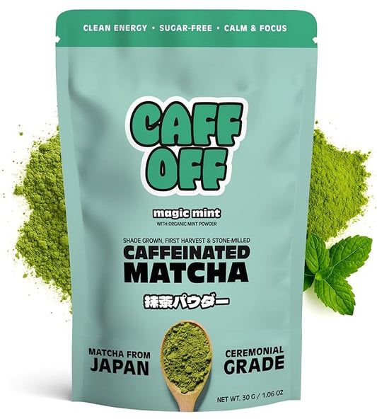 Mint Matcha Green Tea Powder From Japan - 1.06 oz / 30 g - With Mint Adaptogen- Ceremonial Grade & Sugar Free - No Fillers or Milk Powders - Tested For Heavy Metals & Radiation - First Harvest & Shade Grown Matcha Powder