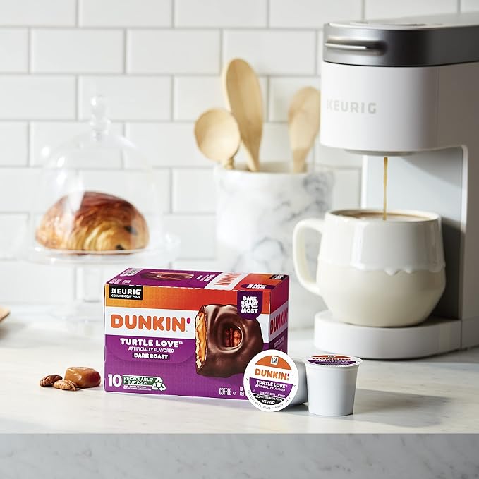 Dunkin' Turtle Love Flavored Coffee, 10 Count (Pack of 6) Keurig K-Cup Pods