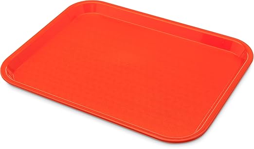 Carlisle FoodService Products CT101424 Cafe Standard Plastic Cafeteria/Fast Food Tray, NSF Certified, BPA Free, 14" Length x 10" Width, Orange (Pack of 24)