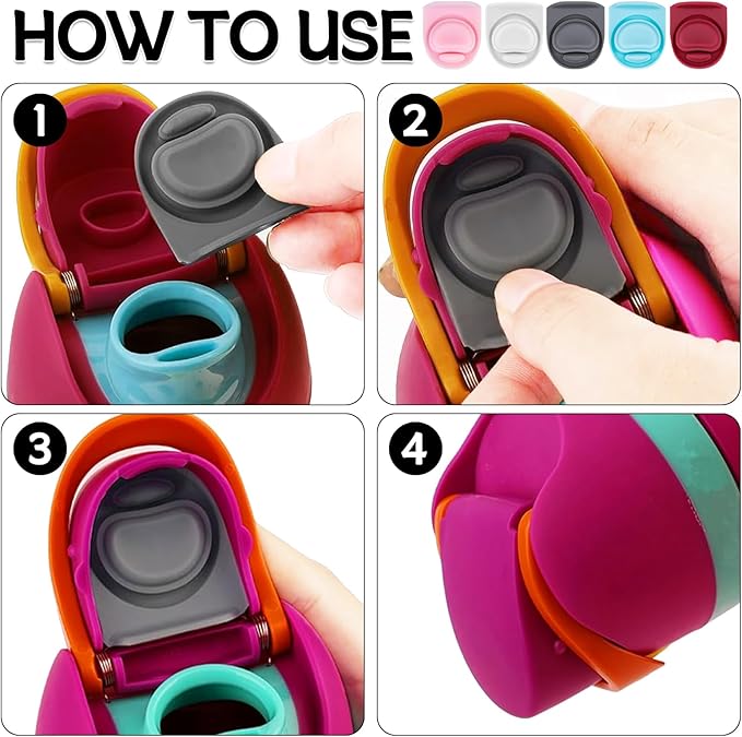 5 Pcs Replacement Seal Stopper Compatible with Owala FreeSip 16oz 32oz,Bottle Top Gasket Lid for Owala 16/19/24/32/40oz Seal Mouth Cap Silicone Stopper Parts Insert Accessories（5 colors 5）