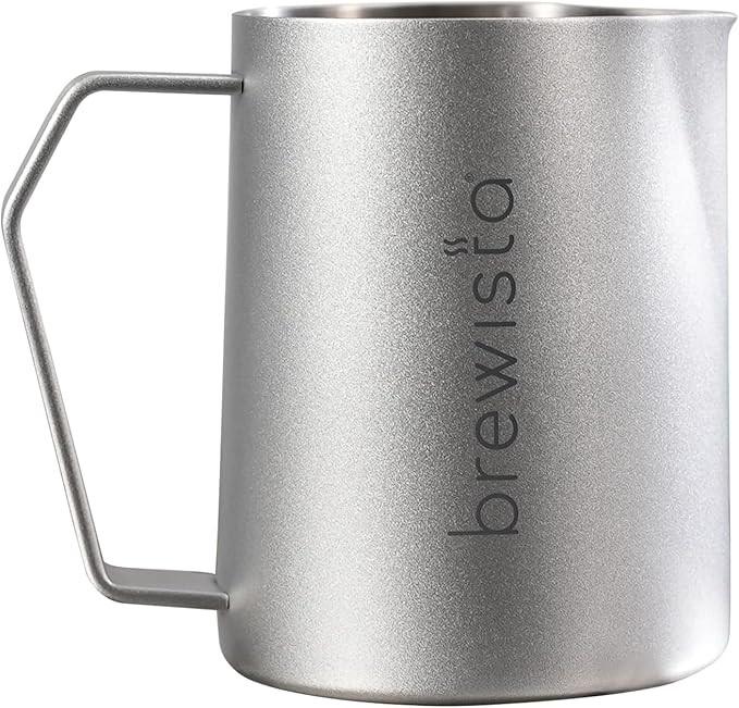 Brewista Precision Milk Frothing Pitcher, Steaming Jug, Coffee, Espresso Machine Accessories for Barista, Latte Art, Cappuccino, Stainless Steel Cup, 16 oz/480 ml, Silver