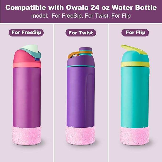 Silicone Boot for Owala Water Bottle 24 oz 32 oz 40 oz, Anti-Slip Protective Sleeve for FreeSip/Twist/Flip Stainless Steel Water Bottles Accessories