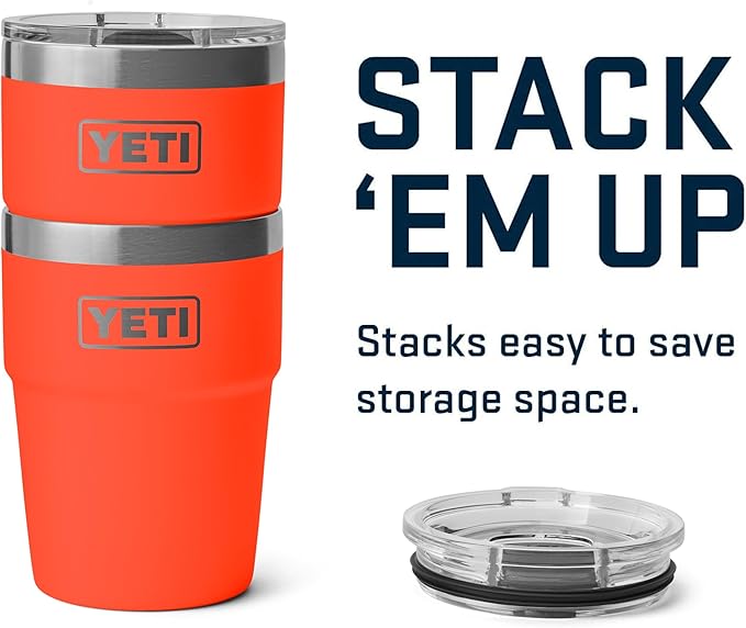 YETI Rambler 16 oz Stackable Tumbler, Vacuum Insulated, Stainless Steel with MagSlider Lid | Stackable, MagSlider Lid, Stackable, MagSlider Lid, Vacuum Insulated, Vacuum Insulated