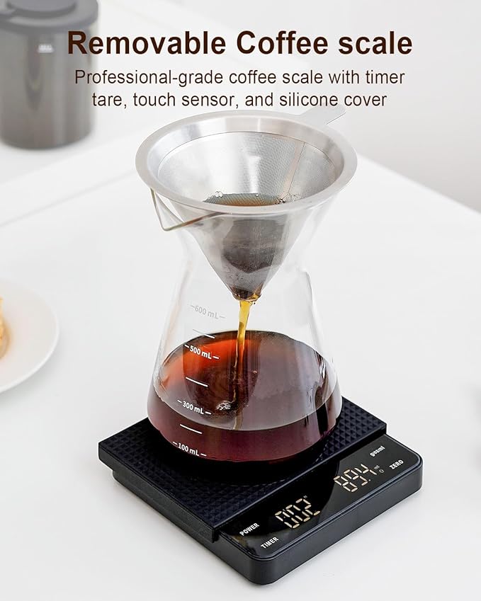 MOKKOM Coffee Grinder with Removable Coffee Scale, Anti-static Conical Burr Coffee Bean Grinder, 31 Precise Settings for Espresso/Drip/Pour Over/Cold Brew/French Press