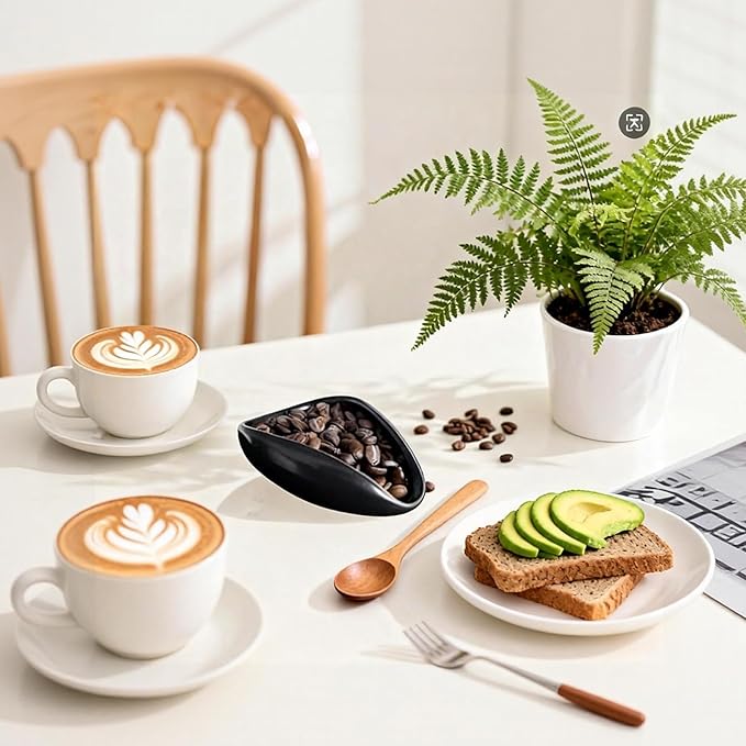 Coffee Bean Dosing Cup Set With Includes Ceramic Measuring Cup Measuring Spoon With and Coffee Spray Bottle Espresso Accessory Kit Measurement Suitable for Both Coffee Shops and Home Use
