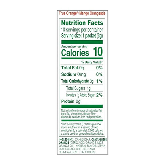 True Citrus Orange, Mango, 1.06 oz, (Pack of 10, 0.11 oz each)