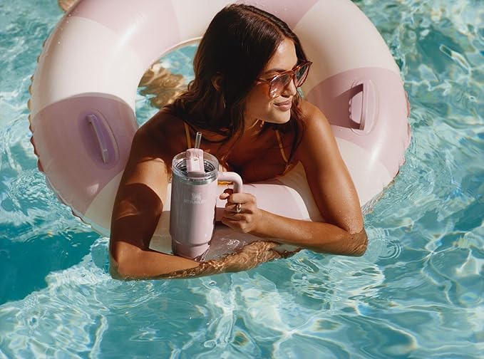 STANLEY Quencher H2.0 Tumbler with Handle and Straw 30 oz | Flowstate 3-Position Lid | Cup Holder Compatible for Travel | Insulated Stainless Steel Cup | BPA-Free | Peach Whip Gloss