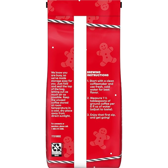 Dunkin’ Gingerbread Artificially Flavored Coffee, Ground Coffee, 11 oz. Bag, 6 Count
