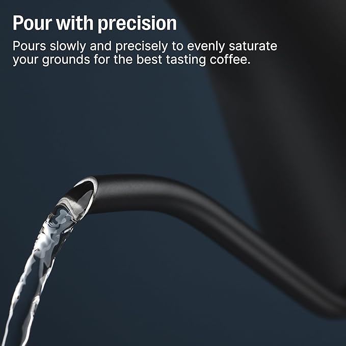 Fellow Stagg EKG Pro Electric Gooseneck Kettle – Precise Temperature Control, Quick Heating, Brew Timer, Scheduling, Stainless Steel, Pour-Over Coffee - 0.9L, Matte Black
