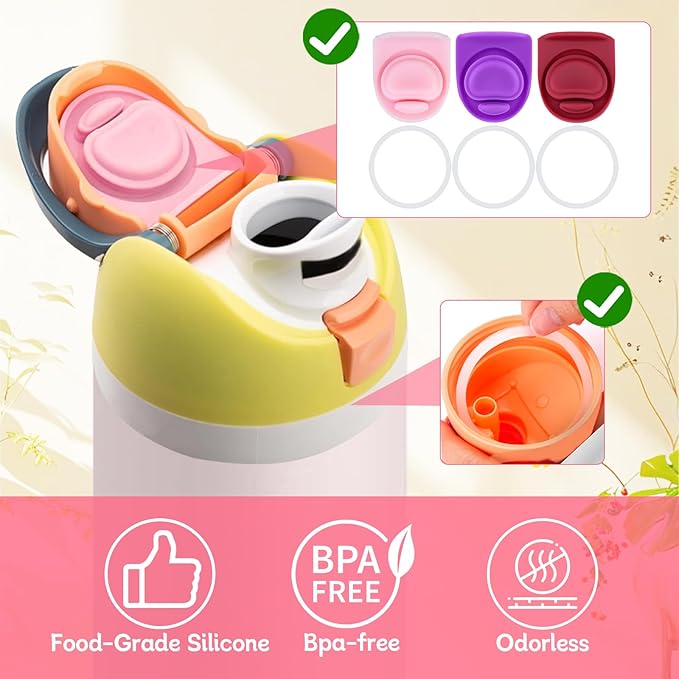 3 Sets Replacement Seal Stopper and O Ring Gasket Compatible with Owala FreeSip 24oz 32oz,Water Bottle Lid Insert Cap Rubber Seal Parts for Owala 16/19/24/32/40oz Mouth Piece Accessories Z3K12