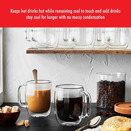 ZWILLING Sorrento Plus 8-pc Double-Wall Glass Coffee Mug Set