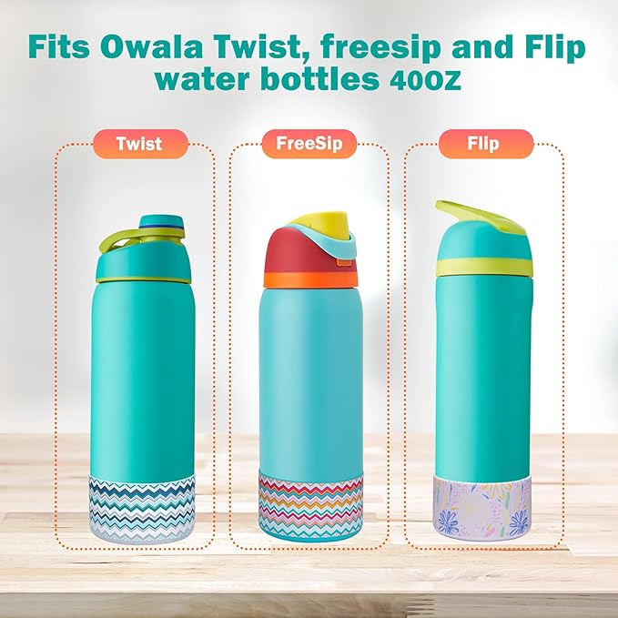 WK IEASON 2Pcs Silicone Boot for Owala Water Bottle, Protective Flask Bottom Cover Base for Owala FreeSip Twist and Flip Flask Water Bottle Accessories-3.56inch Bottom Diameter