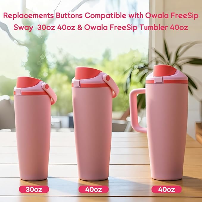 2pcs Replacement Lid Button for Owala FreeSip Sway 30oz 40oz, Plastic Lid Mouth Push Switch Parts for Owala FreeSip Tumbler 40oz Seal Plug Accessories BPA-Free