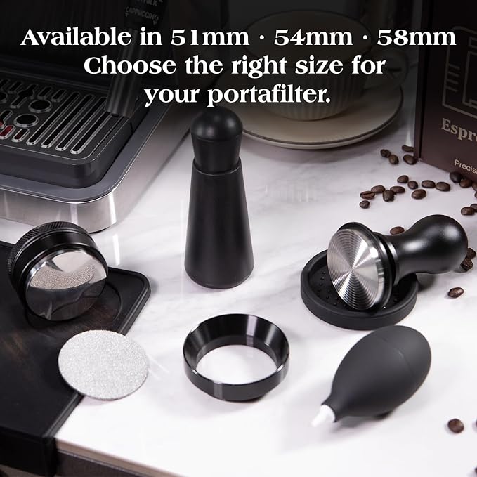7 PCS Espresso Accessories Kit: 53.3mm Espresso Tamper, Coffee Distributor, Puck Screen, Dosing Funnel and WDT Tool Espresso Machine Accessories, Barista Tools for 54mm Portafilters