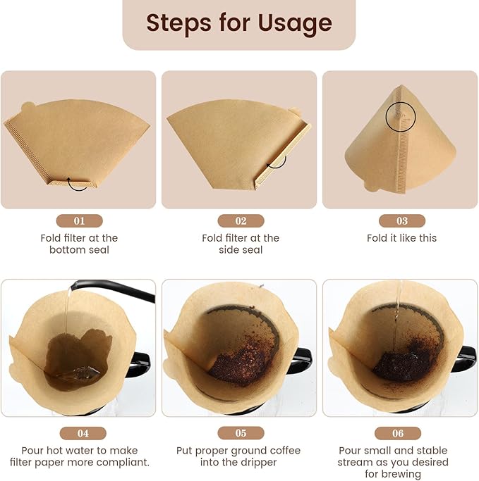 160 Count Cone Coffee Filters #4, Clinuse Unbleached Size 04 Coffee Filters 8-12 Cup, Disposable Natural Paper Filters, No.4 Cone Filters for Ninja, Cuisinart, Pour Over and Drip Coffee Maker