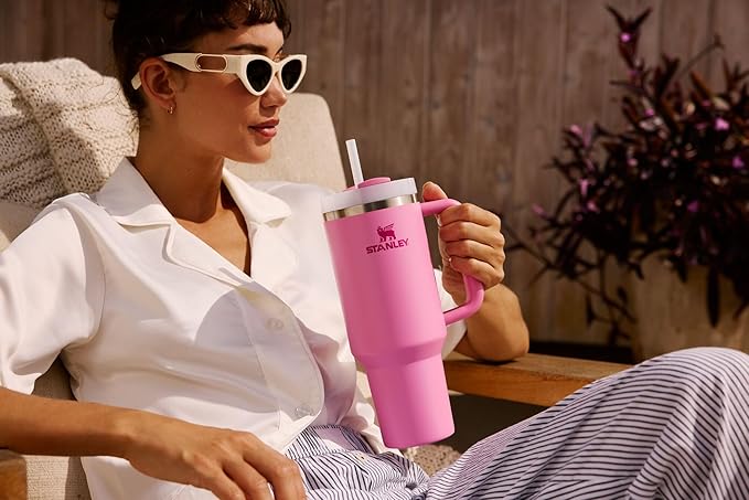 STANLEY Quencher H2.0 Tumbler with Handle and Straw 40 oz | Flowstate 3-Position Lid | Cup Holder Compatible for Travel | Insulated Stainless Steel Cup | BPA-Free | Purple Dust