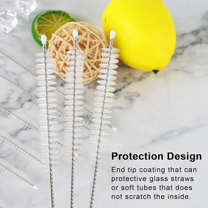 Stainless Steel Straw Replacement Fit for Owala Water Bottle 40oz, Metal Drinking Straw with Cleaner Brush Compatible with Owala FreeSip 40OZ