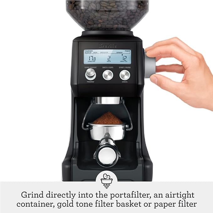 Breville BCG820BTR Smart Grinder Pro for Coffee and Espresso, Black Truffle