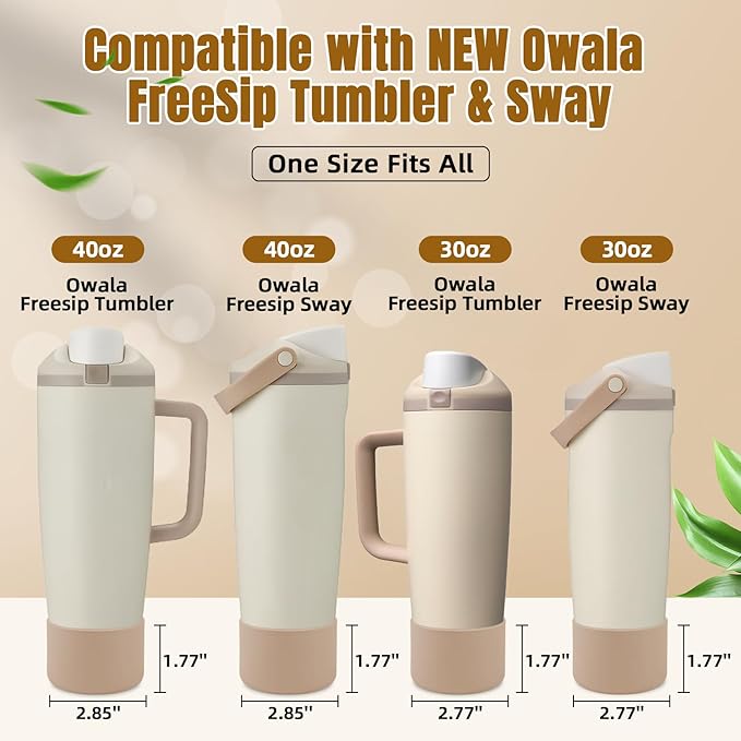 2PCS Silicone Boot Compatible with Owala 30oz & 40oz FreeSip Sway Bottles & Tumblers, Protective Anti-Slip Bottom Cover Sleeve for Freesip Sway Tumbler