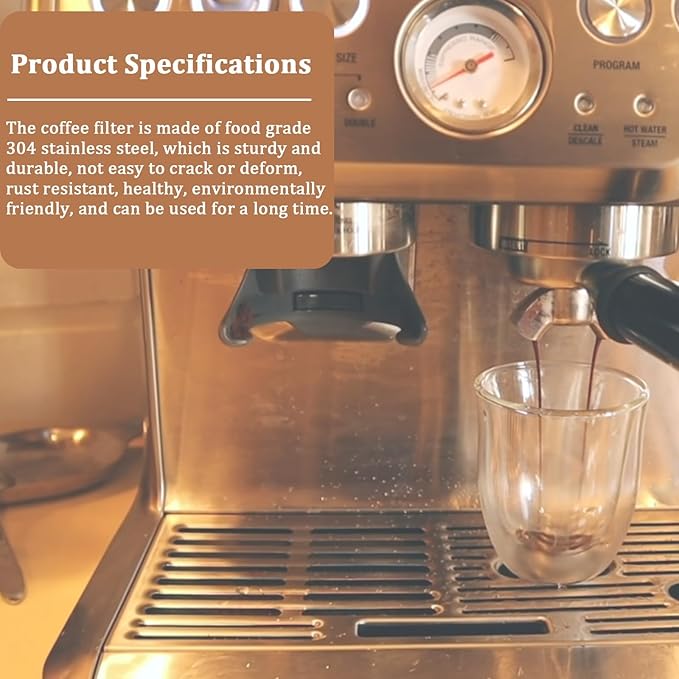 54mm Non Pressurized Filter Basket for Breville 54MM Portafilter, Single Cup Sieve,10 Grams of Powder Capacity,Replacement 54mm Coffee Filter Basket
