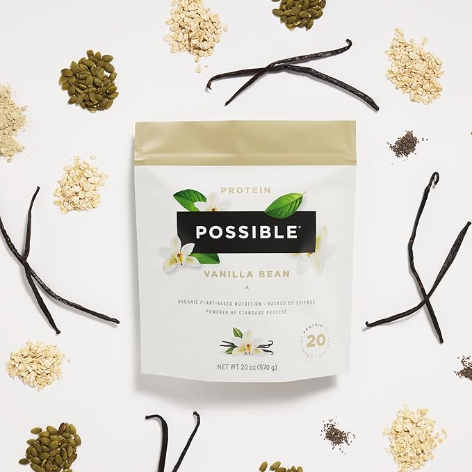Protein Powder Vanilla Bean - 20g of Vegan, Plant-Based Protein Mix - Non-GMO, Non-Dairy, Gluten-Free - 3.5g of BCAAs - 9 Essential Amino Acids - 15-Day Supply - 1 Bag, 15 Servings