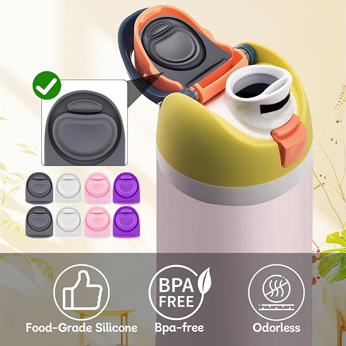 8 Pcs Replacement Rubber Seal Stopper Compatible with Owala FreeSip 32oz,Bottle Top Gasket Lid for Owala 16/19/24/32/40oz Seal Mouth Cap Silicone Stopper Parts Insert Accessories（4 colors 1