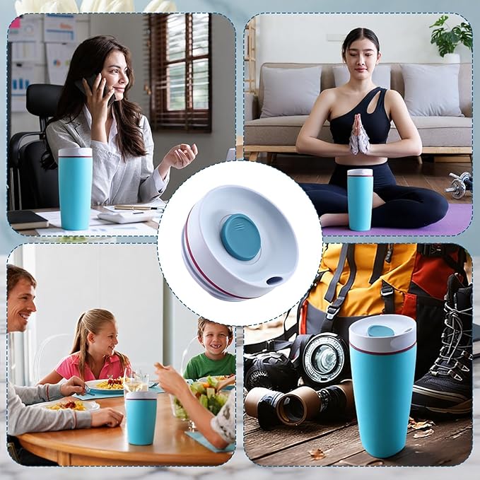 Replacement Lid for Owala SmoothSip Slider 20oz & 12oz, Top Cover Compatible with Owala 24oz Coffee Tumbler, Coffee Travel Mugs Leakproof Accessories, BPA-Free (Blue-Purple)