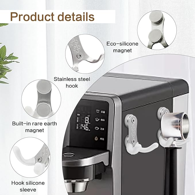 Magnetic Portafilter Holder for Metal Wall Surface, Espresso Accessories Organizer Tools Compatible with Ninja Luxe Cafe, Breville Coffee Machine