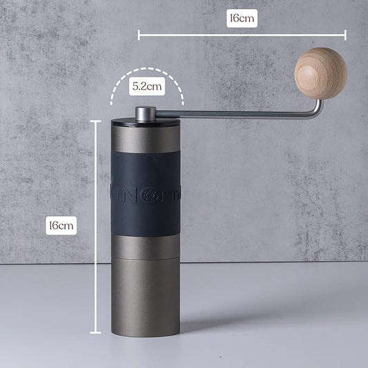 【Iron Gray】KINGrinder K1 Manual Hand Coffee Grinder with Straight Handle for French Press, Drip, Espresso with Assembly Consistency Stainless Steel Conical Burr Mill, 20-25g Capacity