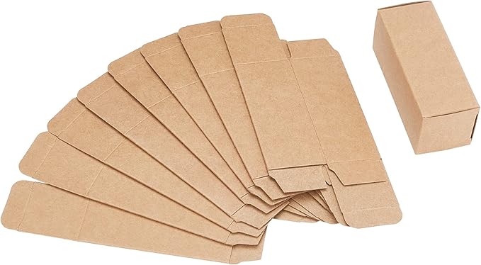 BENECREAT 45PCS Brown Kraft Paper Lipstick Box Essential Oil Wrapping Box for, Wedding, Birthday Party Favor, 9.1x3.7x3.6cm/3.58x1.45x1.41